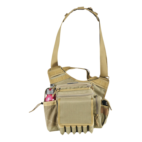 The Large Sling Pack offers a way to carry all your tactical gear and a full-sized frame pistol in a single pack.